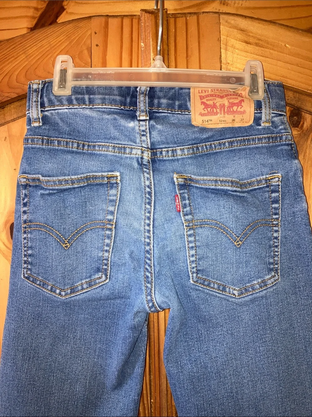 Boys Levi’s 514 blue jeans size 12 (26X27)